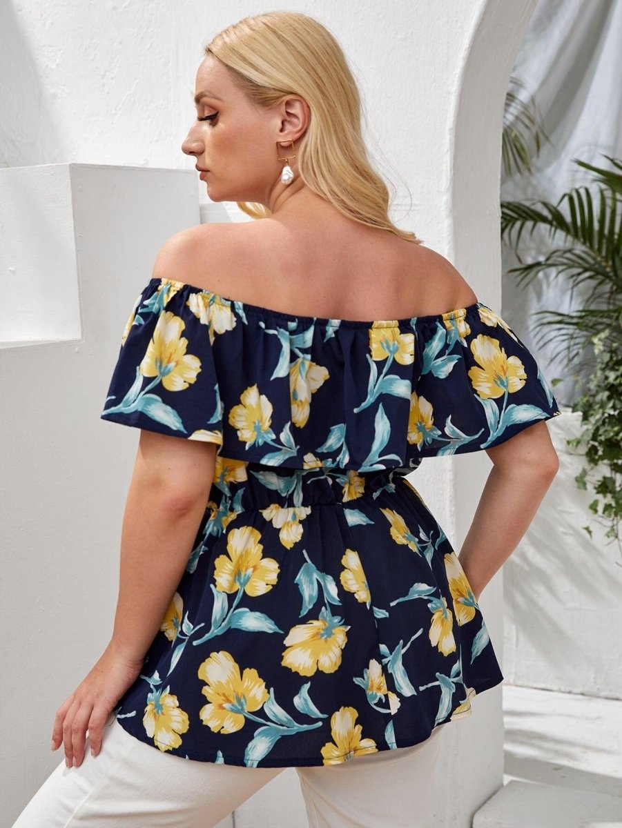 Blusa Drape - LUV Mulher - IV055 - Blusa Drape - Floral - XG -