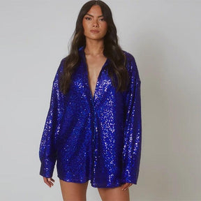 Blusa Glitter - LUV Mulher - LF001 - Blusa Glitter - Azul - P -