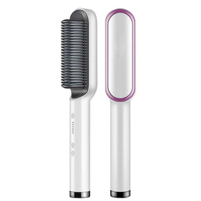 Escova Alisadora Perfect Hair - Cabelos Lisos em Menos de 7 Minutos - LUV Mulher - CB001 - Escova Alisadora Perfect Hair - Cabelos Lisos em Menos de 7 Minutos - Branca - -