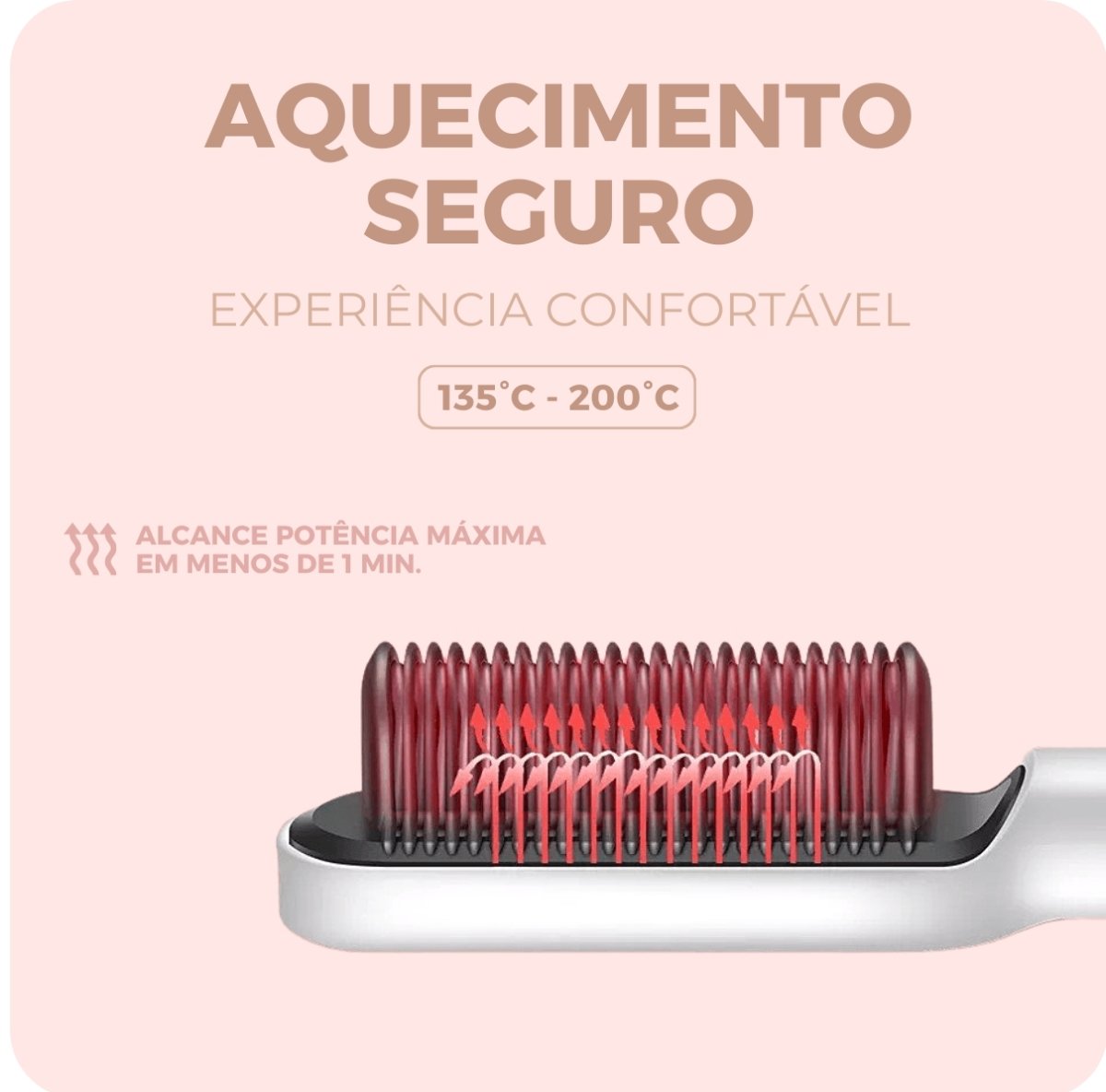 Escova Alisadora Perfect Hair - Cabelos Lisos em Menos de 7 Minutos - LUV Mulher - CB001 - Escova Alisadora Perfect Hair - Cabelos Lisos em Menos de 7 Minutos - Preta - -