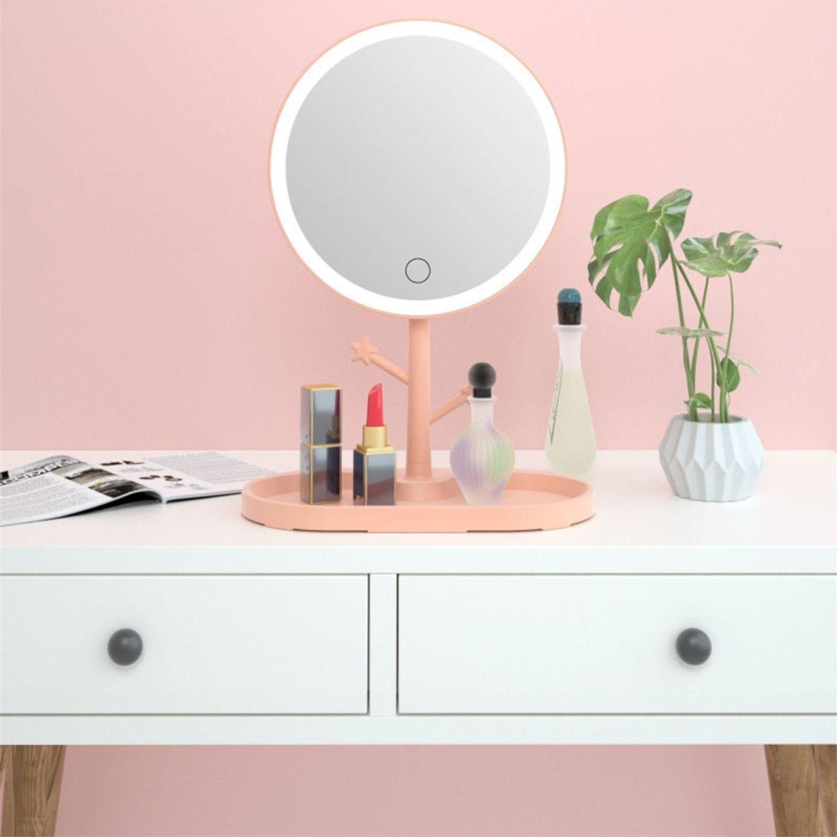 Espelho Smart Makeup LED Recarregável - LUV Mulher - MQ017 - Espelho Smart Makeup LED Recarregável - -