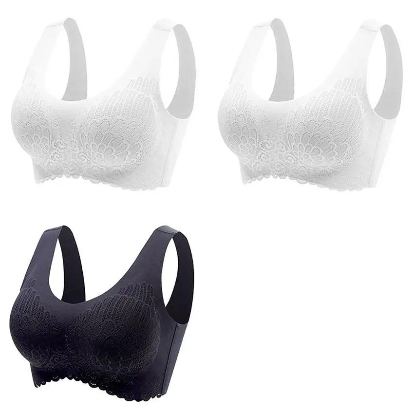 Sutiã Comfort 5D - Compre 2 leve 3!! - LUV Mulher - ST005 - Sutiã Comfort 5D - Compre 2 leve 3!! - Branco+Branco+Preto - P -