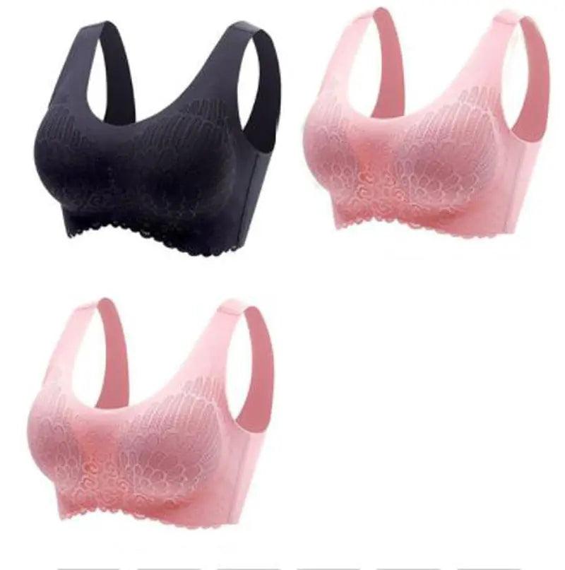 Sutiã Comfort 5D - Compre 2 leve 3!! - LUV Mulher - ST005 - Sutiã Comfort 5D - Compre 2 leve 3!! - Preto+Rosa+Rosa - P -