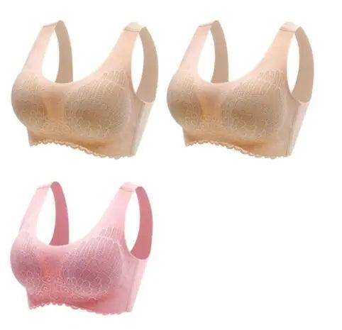 Sutiã Comfort 5D - Compre 2 leve 3!! - LUV Mulher - ST005 - Sutiã Comfort 5D - Compre 2 leve 3!! - Bege+Bege+Rosa - P -