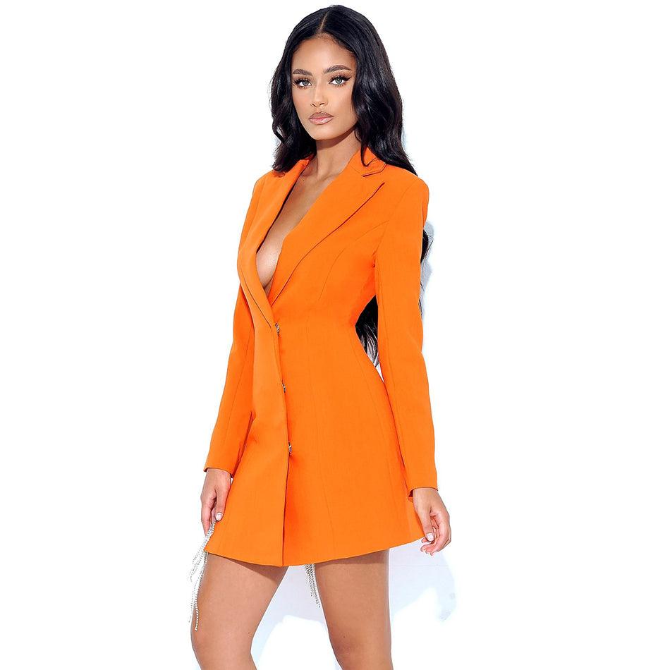 Vestido Clothes - LUV Mulher - VD036 - Vestido Clothes - Laranja - PP -